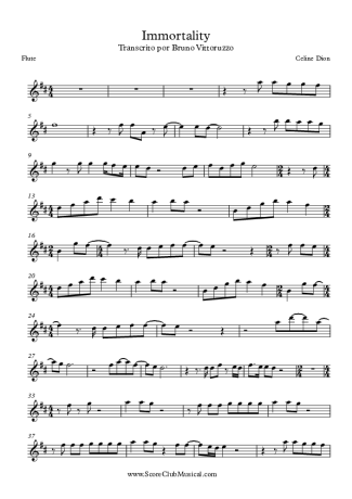 Céline Dion Immortality score for Flute