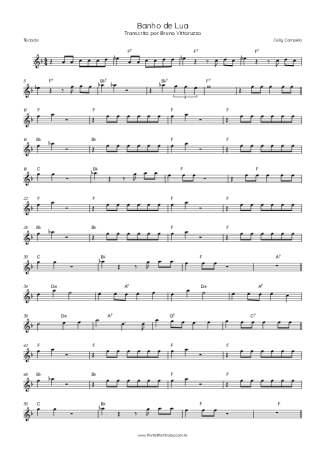 Celly Campello Banho De Lua score for Keyboard