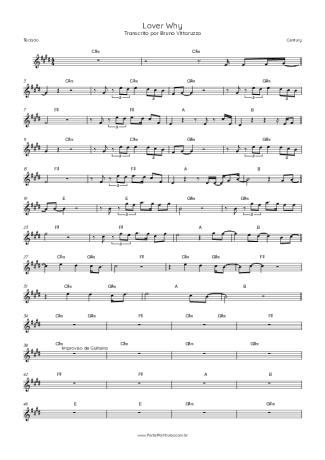Century Lover Why score for Keyboard