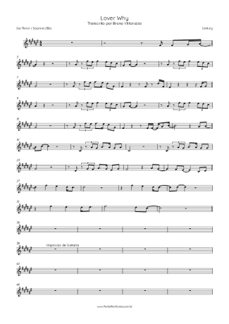 Century Lover Why score for Tenor Saxophone Soprano (Bb)