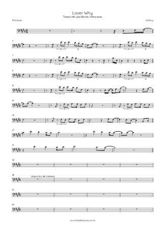 Century Lover Why score for Trombone