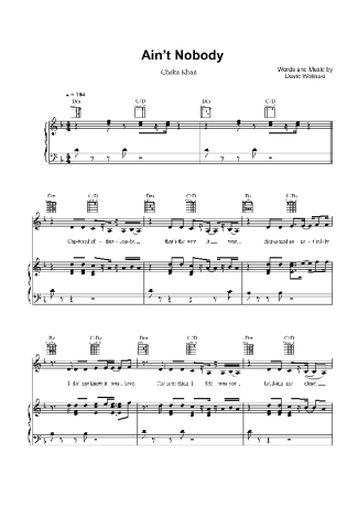 Chaka Khan Aint Nobody score for Piano