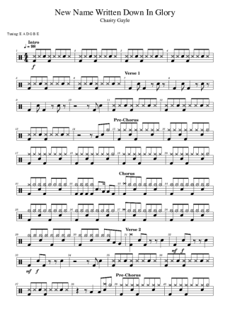 Charity Gayle New Name Written Down In Glory score for Drums