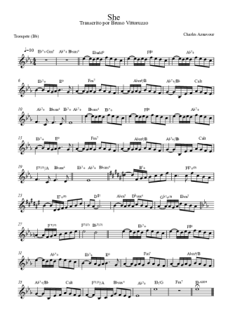 Charles Aznavour She score for Trumpet