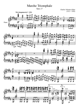 Charles Valentin Alkan Marche Triomphale Opus 27 In B Major score for Piano