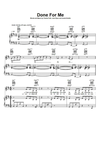 Charlie Puth Done For Me score for Piano