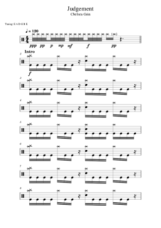 Chelsea Grin Judgement score for Drums