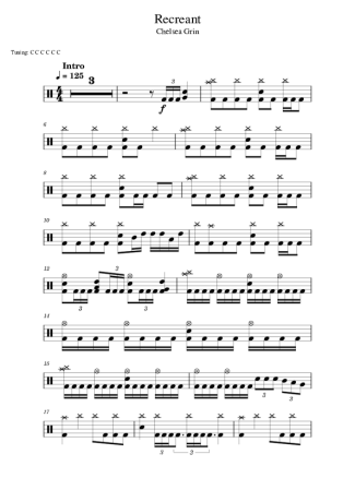 Chelsea Grin Recreant score for Drums