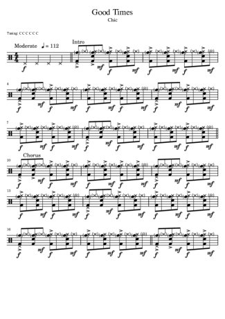 Chic Good Times score for Drums