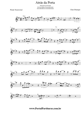 Chico Buarque Atrás da Porta score for Flute