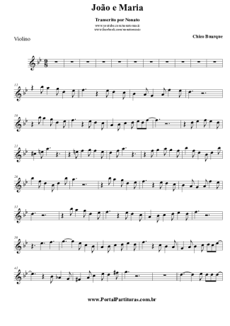 Chico Buarque João e Maria score for Violin