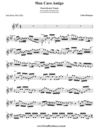 Chico Buarque Meu Caro Amigo score for Alto Saxophone