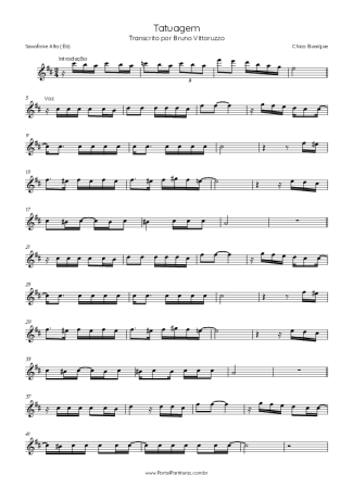 Chico Buarque Tatuagem score for Alto Saxophone
