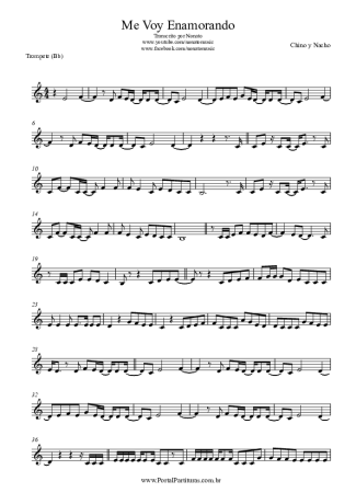 Chino y Nacho Me Voy Enamorando score for Trumpet
