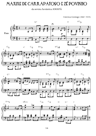 Chiquinha Gonzaga Maxixe de Carrapatoso e Zé Povinho score for Piano