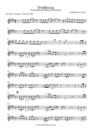 Chitãozinho e Xororó  score for Tenor Saxophone Soprano (Bb)