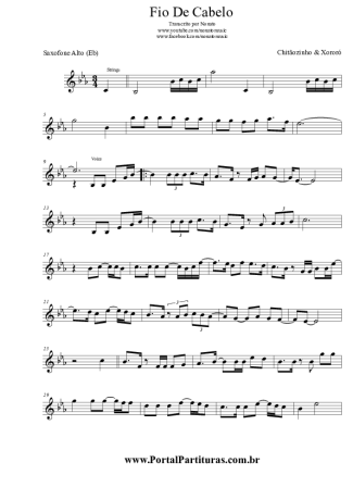Chitãozinho e Xororó Fio De Cabelo score for Alto Saxophone