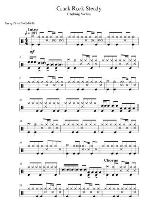 Choking Victim Crack Rock Steady score for Drums