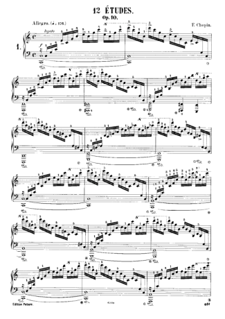 Chopin Étude 1 Op. 10 score for Piano