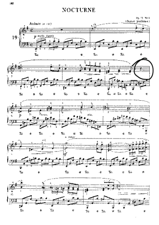 Chopin Nocturne Op72 No1 score for Piano