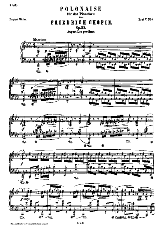 Chopin Polonaise In Ab Major Op.53 score for Piano