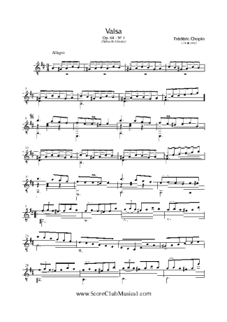 Chopin Valsa, Op. 64, Nr 1 score for Acoustic Guitar