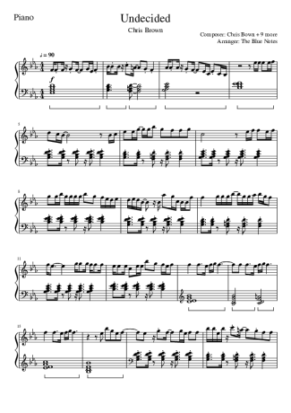 Chris Brown Undecided score for Piano