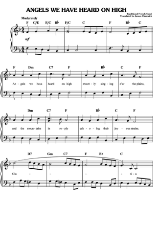 Christmas Songs (Temas Natalinos) Angels We Have Heard On High (V2) score for Piano