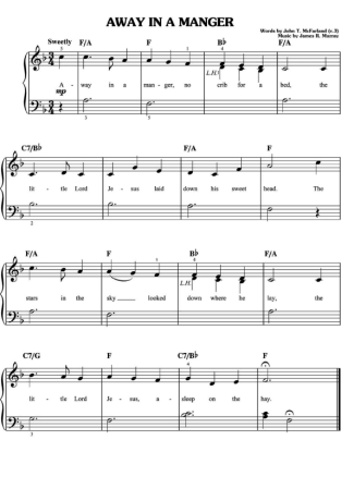 Christmas Songs (Temas Natalinos) Away In A Manger (V2) score for Piano