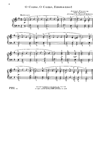 Christmas Songs (Temas Natalinos) O Come O Come Emmanuel score for Piano