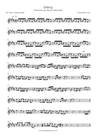 Christopher Cross Sailing score for Tenor Saxophone Soprano (Bb)
