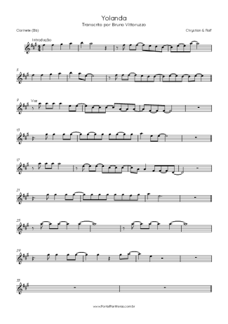 Chrystian & Ralf Yolanda score for Clarinet (Bb)