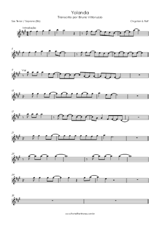 Chrystian & Ralf Yolanda score for Tenor Saxophone Soprano (Bb)