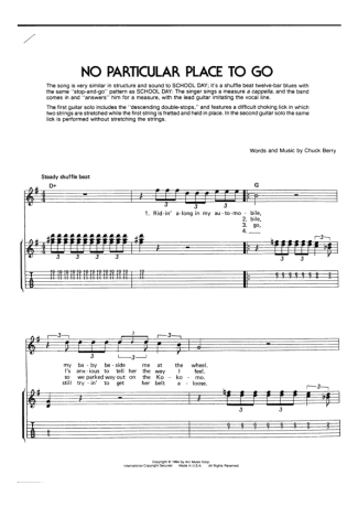 Chuck Berry No Particular Place To Go score for Guitar