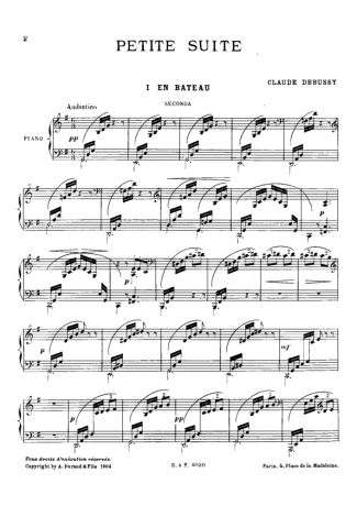 Claude Debussy Petite Suite score for Piano