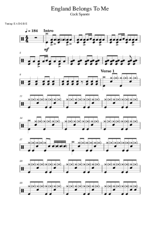 Cock Sparrer England Belongs To Me score for Drums