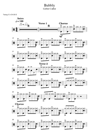 Colbie Caillat Bubbly score for Drums
