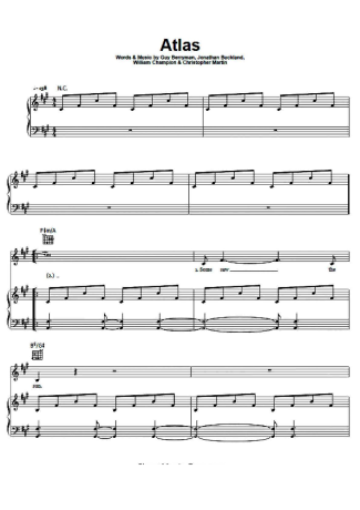 Coldplay Atlas score for Piano