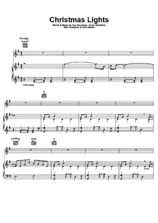 Coldplay Christmas Lights score for Piano