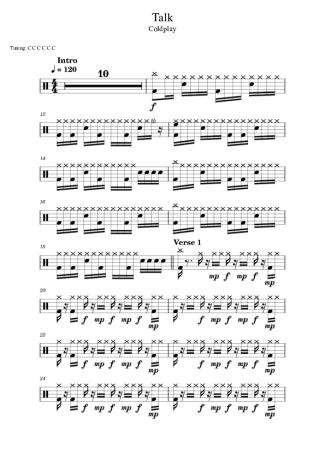 Coldplay Talk score for Drums
