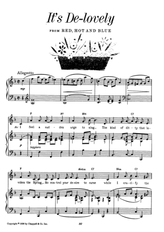 Cole Porter Its De-lovely score for Piano