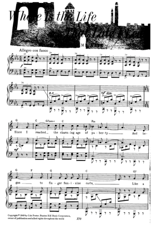 Cole Porter Where Is The Life score for Piano