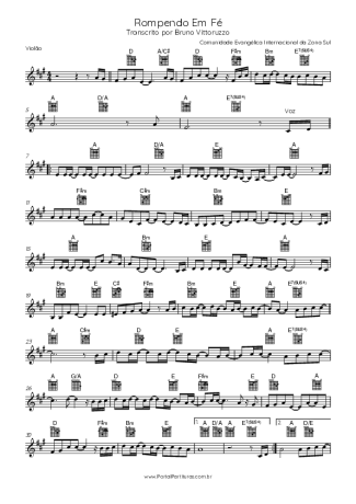 Comunidade Evangélica Internacional da Zona Sul Rompendo Em Fé score for Acoustic Guitar