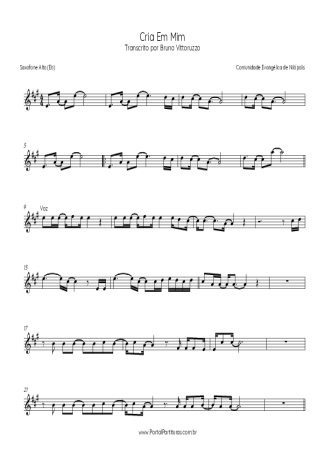 Comunidade Evangélica de Nilópolis Cria Em Mim score for Alto Saxophone