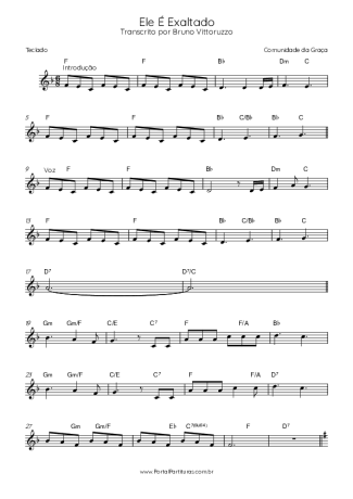 Comunidade da Graça Ele É Exaltado score for Keyboard