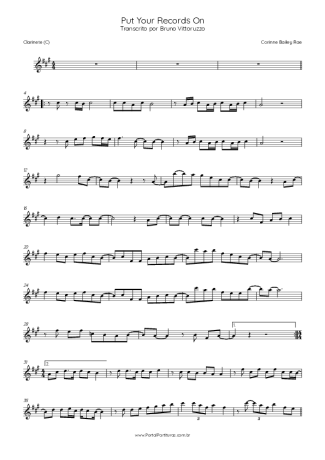 Corinne Bailey Rae Put Your Records On score for Clarinet (C)