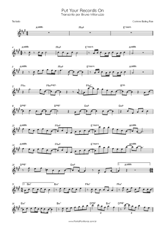 Corinne Bailey Rae Put Your Records On score for Keyboard