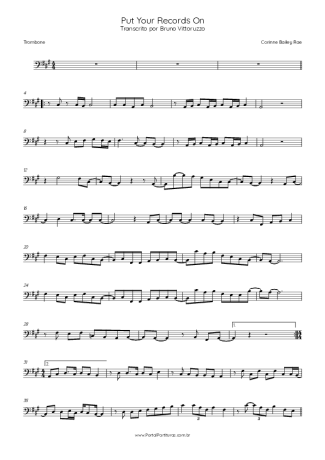 Corinne Bailey Rae Put Your Records On score for Trombone