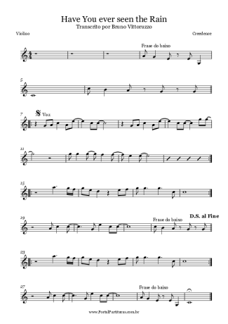 Creedence Clearwater Revival Have You Ever Seen The Rain score for Violin