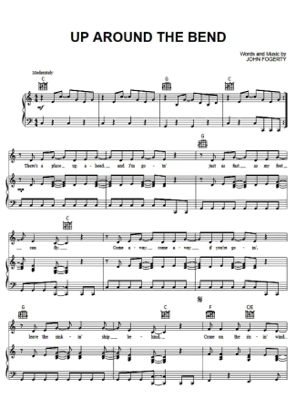 Creedence Clearwater Revival Up Around The Bend score for Piano
